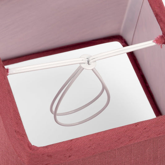 AbatJour Quadrado em Seda Vermelho - Gato Preto