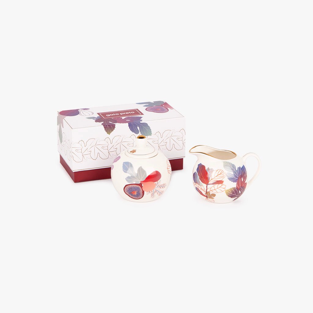 Açucareiro e Leiteira FIGO - Gato Preto