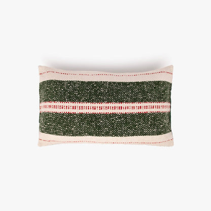 Almofada com Riscas Verde e Vermelha COZY - Gato Preto