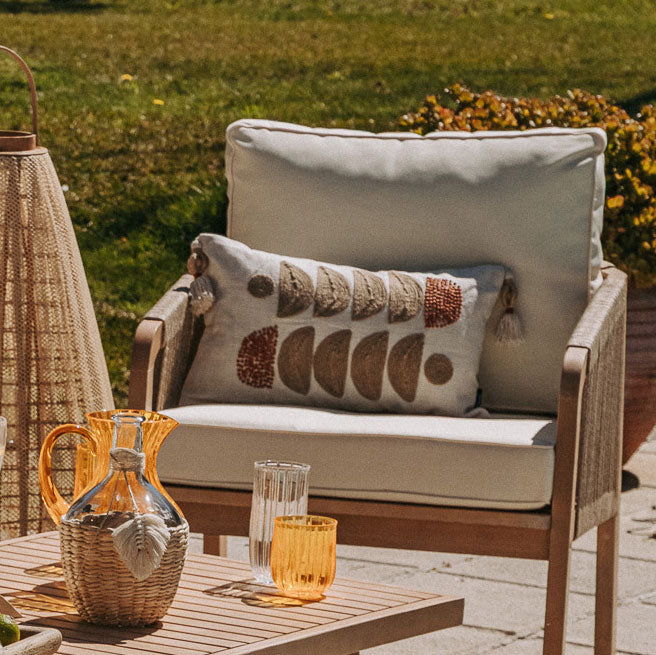 Housse de coussin COMPORTA à cercles brodés
