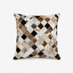Almofada de Pele Quadrados Castanhos 40x40 VERVE - Gato Preto