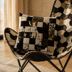 Almofada de Pele Quadrados Preto 40x40 VERVE - Gato Preto