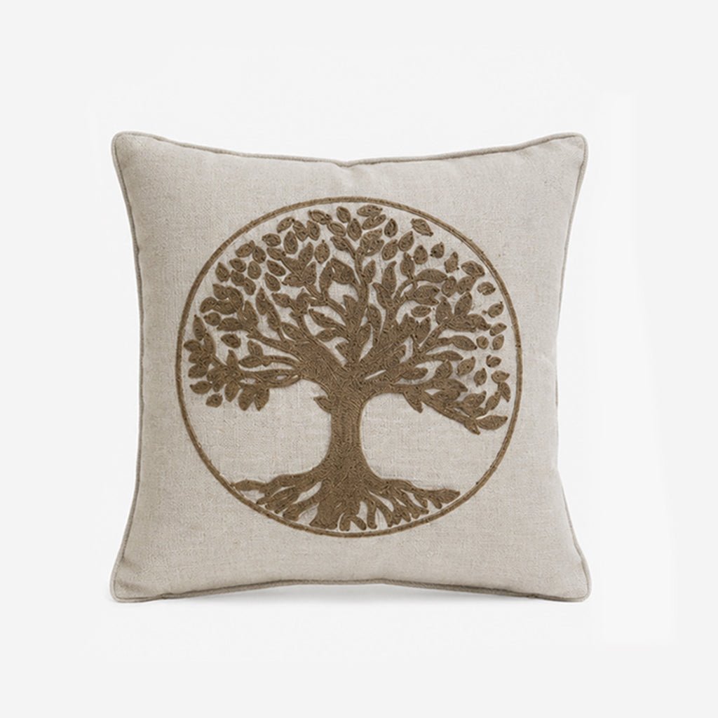 Almofada Sortida de Árvore Bege 45x45 RAÍZES - Gato Preto