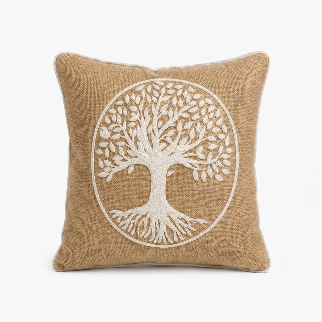 Almofada Sortida de Árvore Castanho 45x45 RAÍZES - Gato Preto