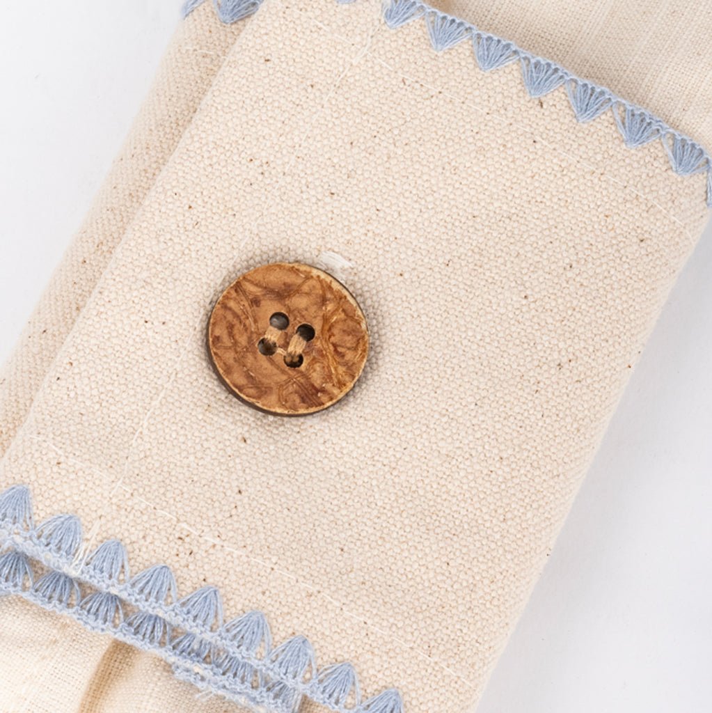 Anel com Guardanapo de Algodão Cogumelo Azul PORTOBELLO - Gato Preto