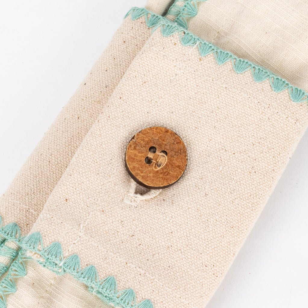 Anel com Guardanapo de Algodão Cogumelo Verde PORTOBELLO - Gato Preto