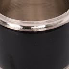 Anel de Guardanapo Esmalte Preto e Prata PARTY - Gato Preto