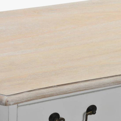 Aparador Branco de Madeira Natural com Duas Portas e Seis Gavetas VERSAILLES - Gato Preto