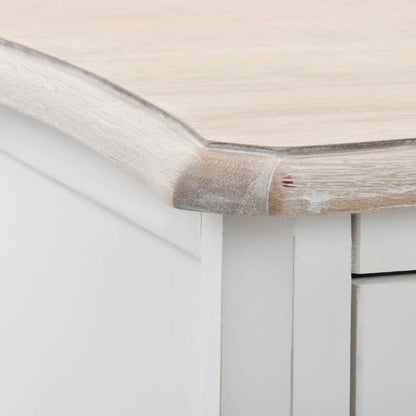 Aparador Branco de Madeira Natural com Duas Portas e Seis Gavetas VERSAILLES - Gato Preto