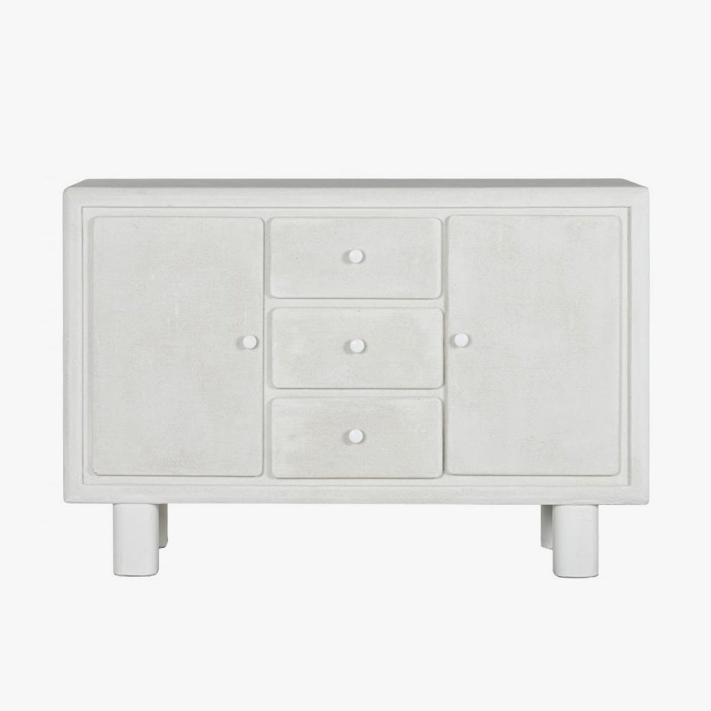 Aparador Branco Duas Portas e Três Gavetas ZENA - Gato Preto