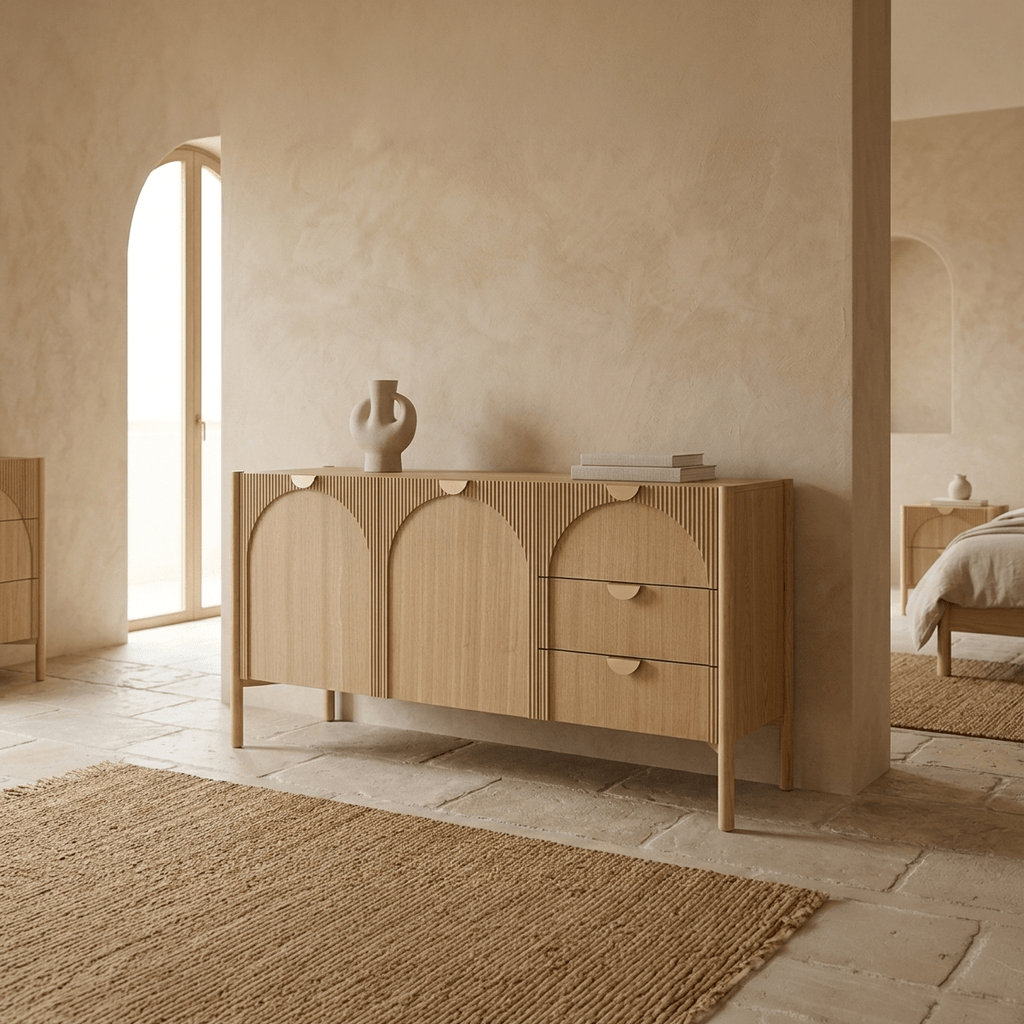 Aparador com Duas Portas e Três Gavetas TUNES - Gato Preto