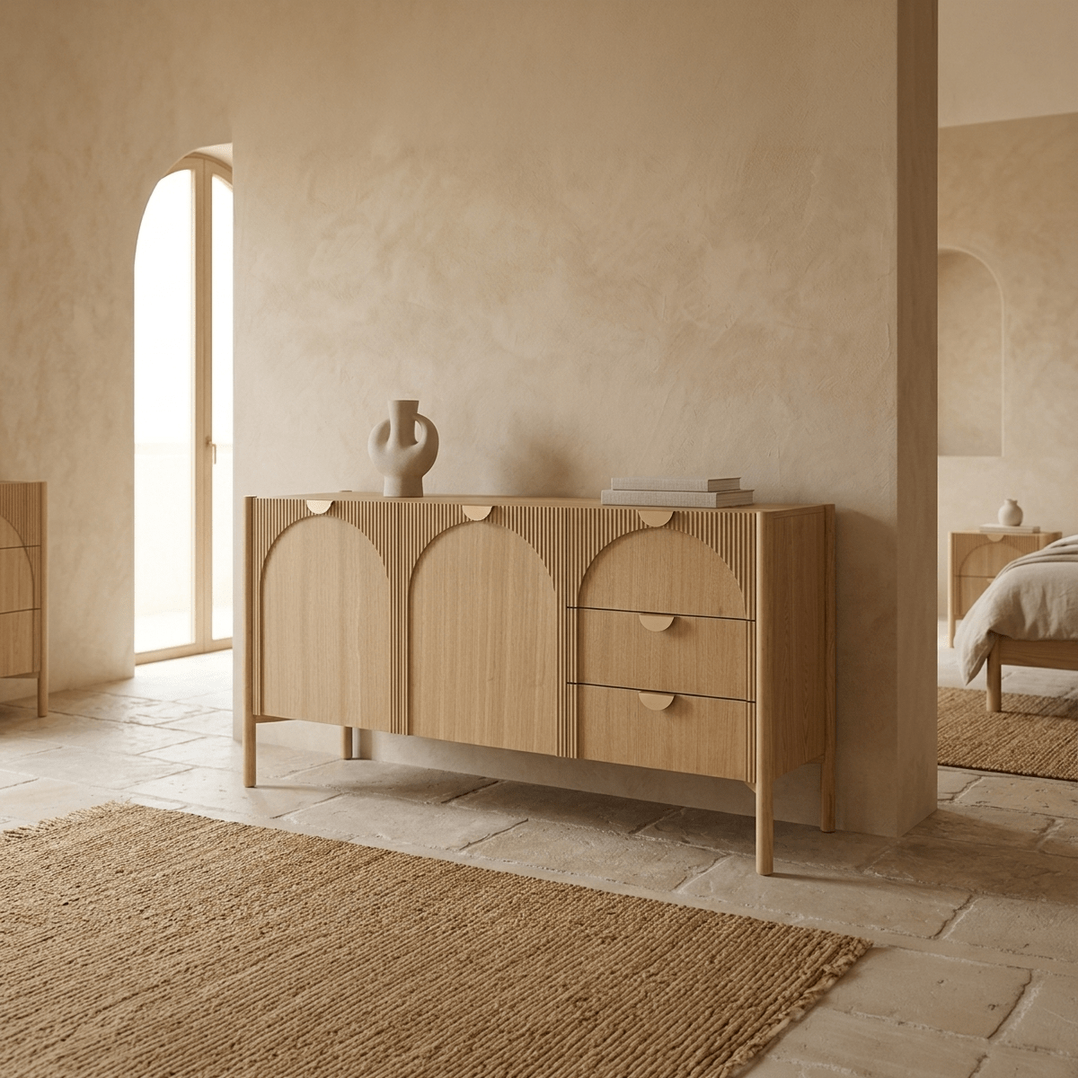 Aparador com Duas Portas e Três Gavetas TUNES - Gato Preto