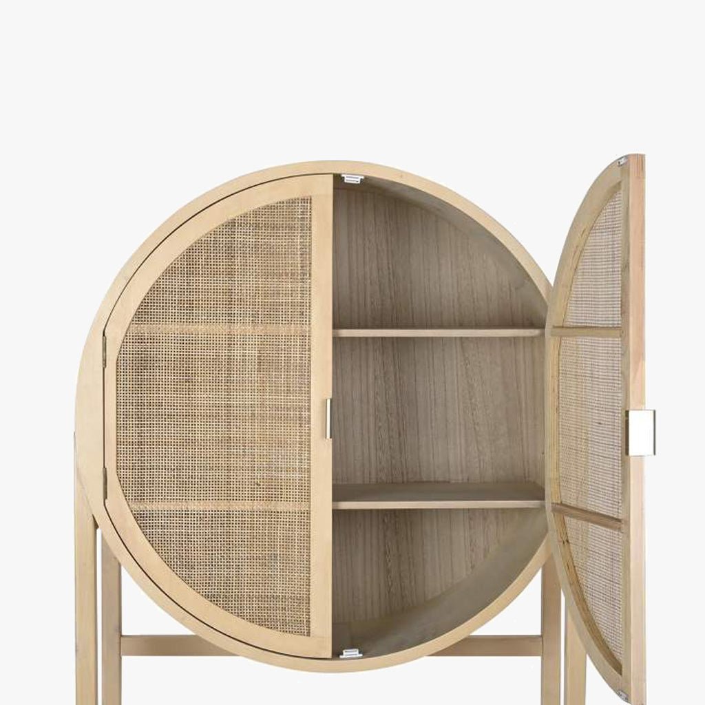 Aparador com Rattan 90x40x160 ZUMA - Gato Preto