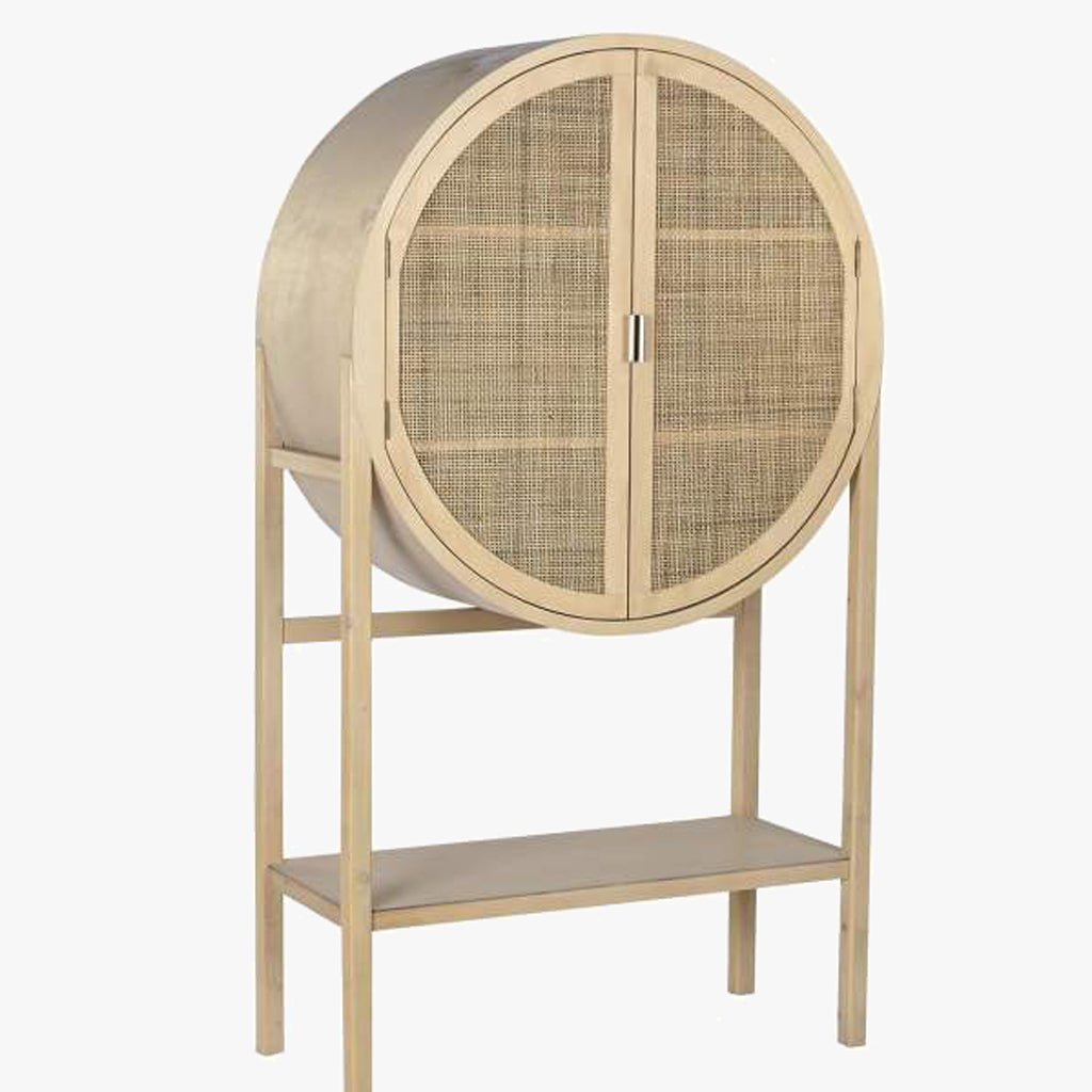 Aparador com Rattan 90x40x160 ZUMA - Gato Preto