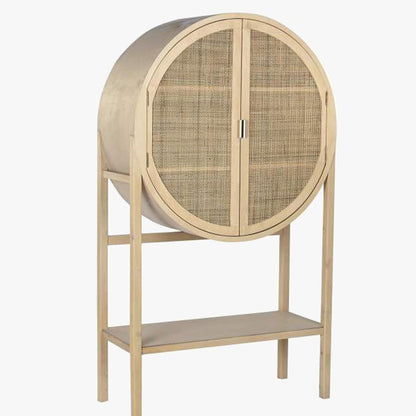 Aparador com Rattan 90x40x160 ZUMA - Gato Preto