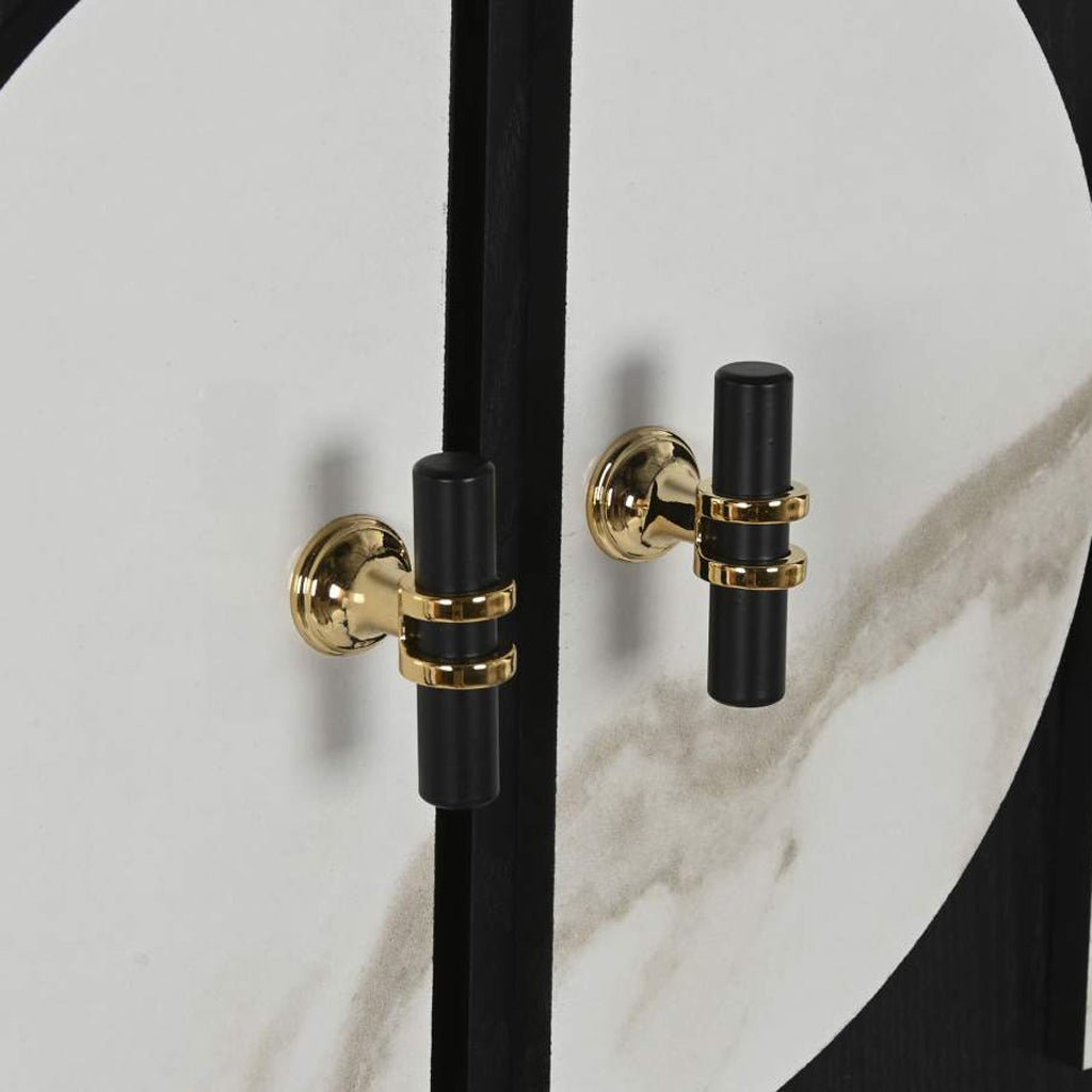 Aparador de Duas Portas Geométrico Preto NOIR - Gato Preto