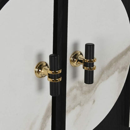 Aparador de Duas Portas Geométrico Preto NOIR - Gato Preto