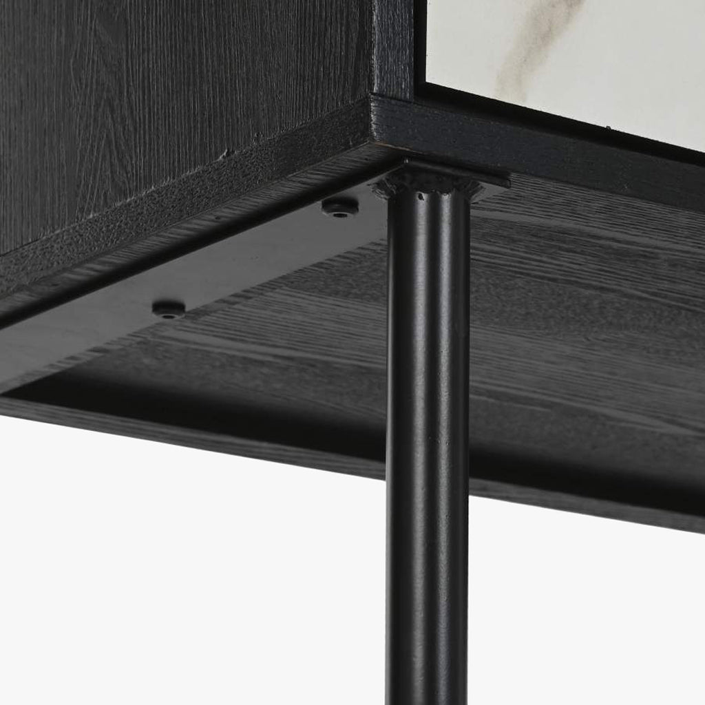 Aparador de Duas Portas Geométrico Preto NOIR - Gato Preto