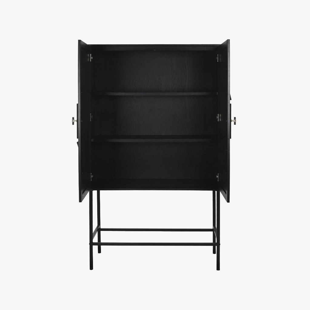 Aparador de Duas Portas Geométrico Preto NOIR - Gato Preto