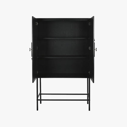 Aparador de Duas Portas Geométrico Preto NOIR - Gato Preto