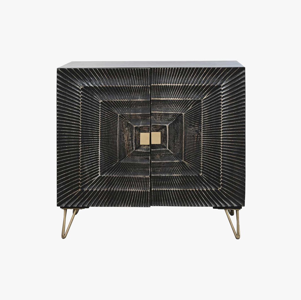 Aparador de Metal e Madeira com Duas Portas TORA - Gato Preto