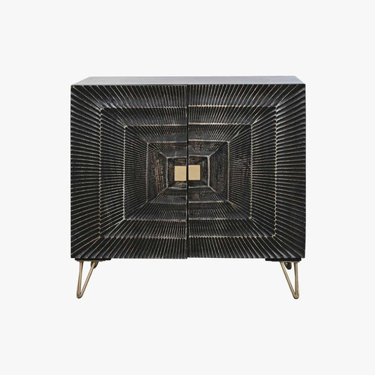 Aparador de Metal e Madeira com Duas Portas TORA - Gato Preto