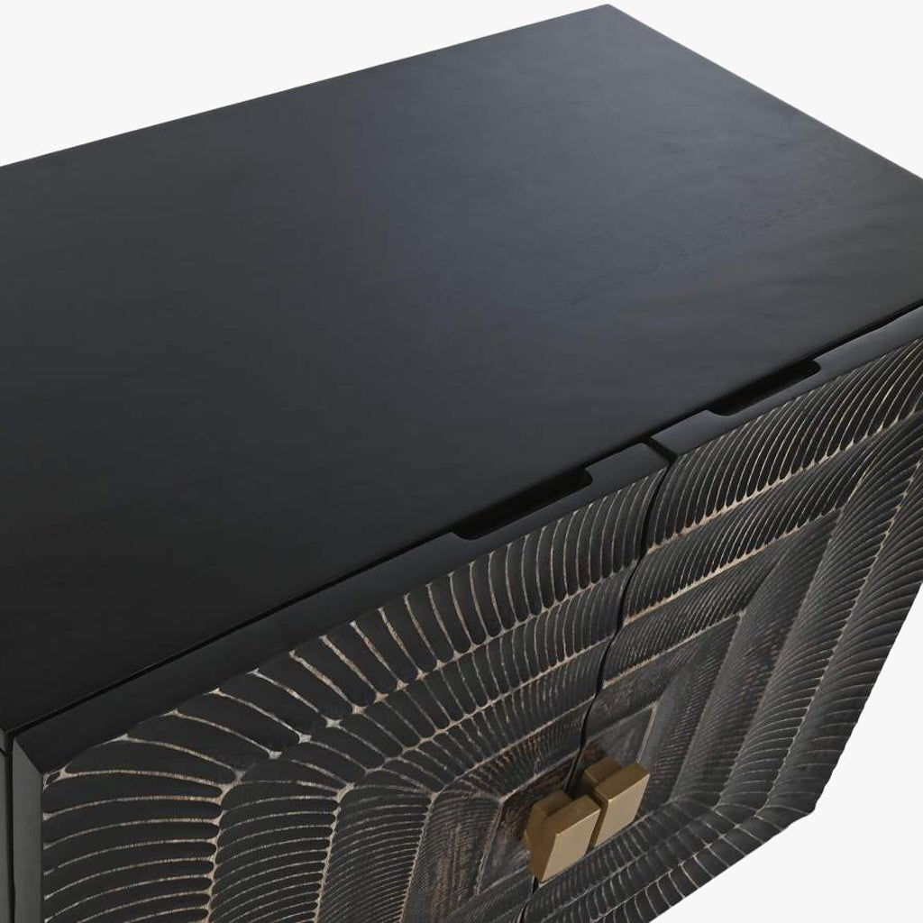 Aparador de Metal e Madeira com Duas Portas TORA - Gato Preto