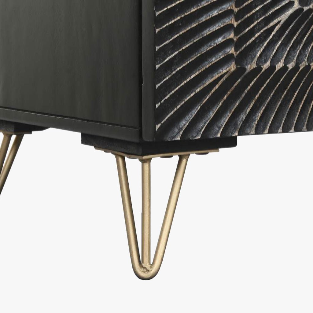 Aparador de Metal e Madeira com Duas Portas TORA - Gato Preto