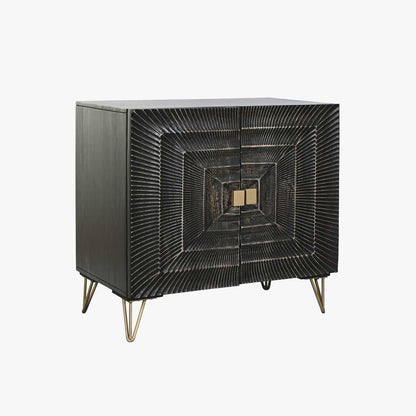 Aparador de Metal e Madeira com Duas Portas TORA - Gato Preto