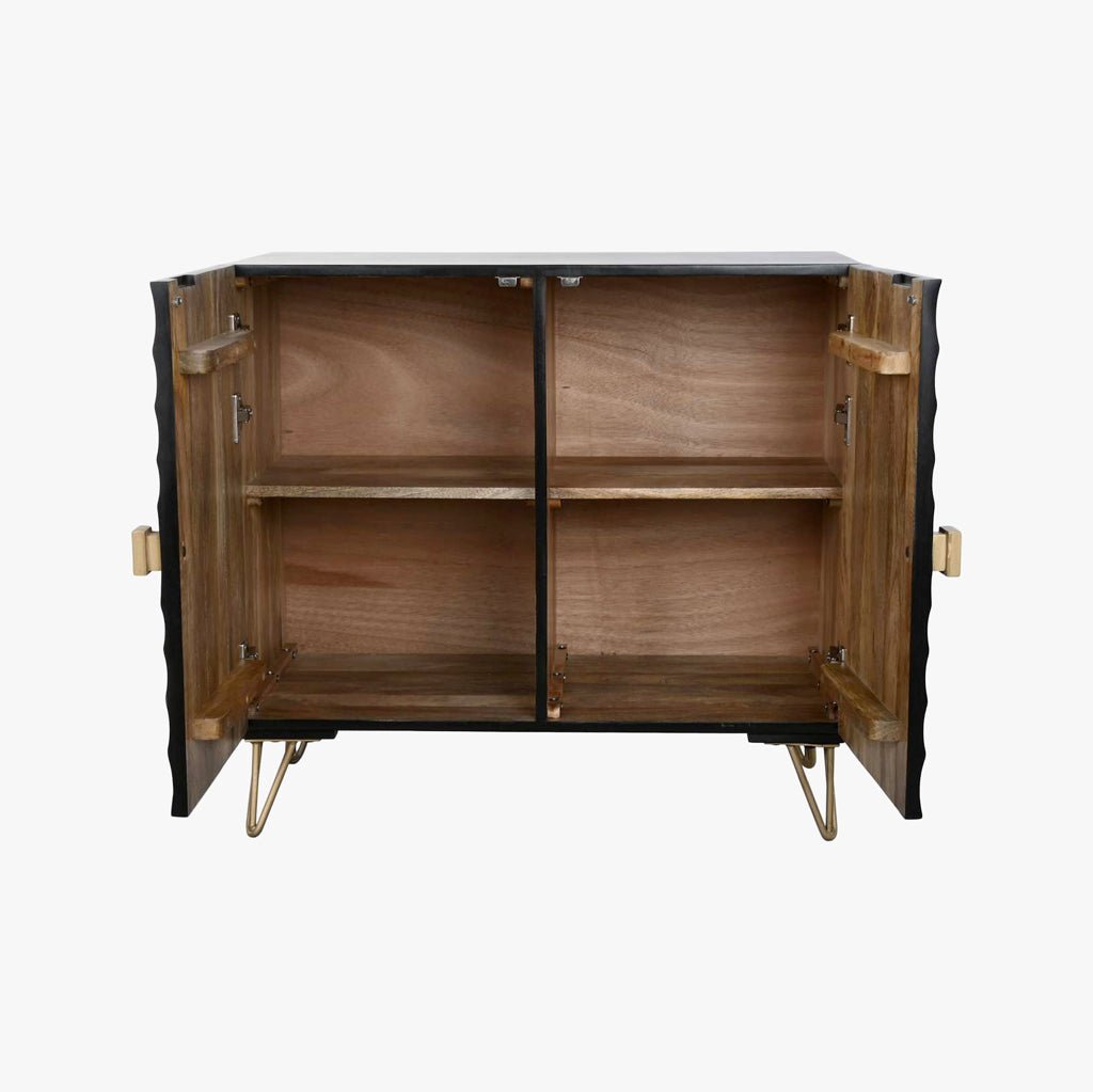 Aparador de Metal e Madeira com Duas Portas TORA - Gato Preto