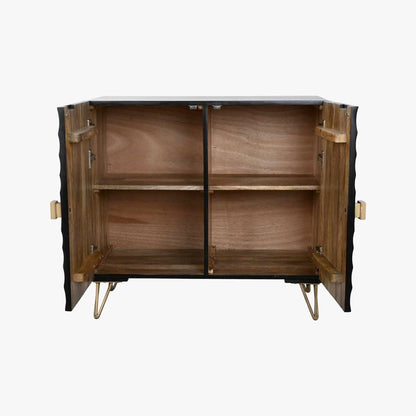 Aparador de Metal e Madeira com Duas Portas TORA - Gato Preto