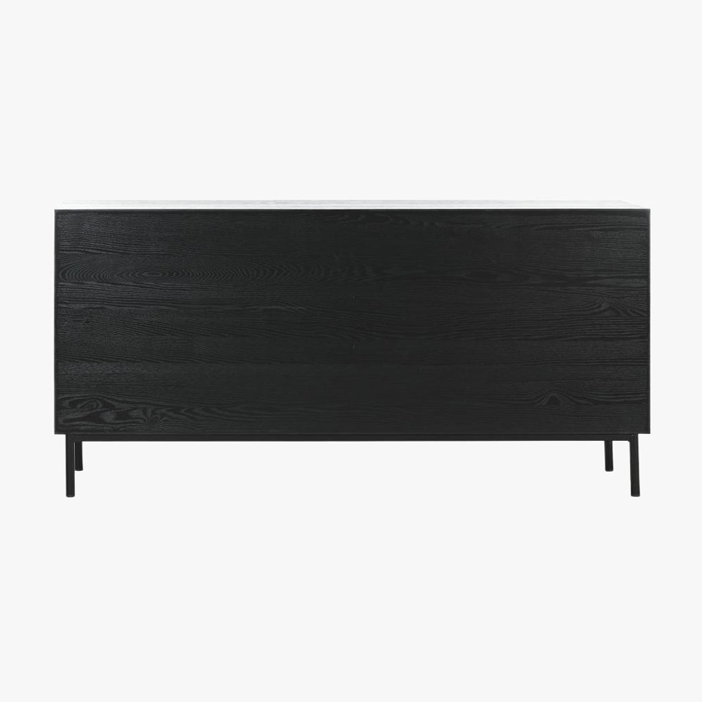 Aparador de Quatro Portas Geométrico Preto NOIR - Gato Preto