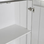Aparador Relevo Branco com Acabamentos Bronze 93X41X114 WHITE GLOW - Gato Preto