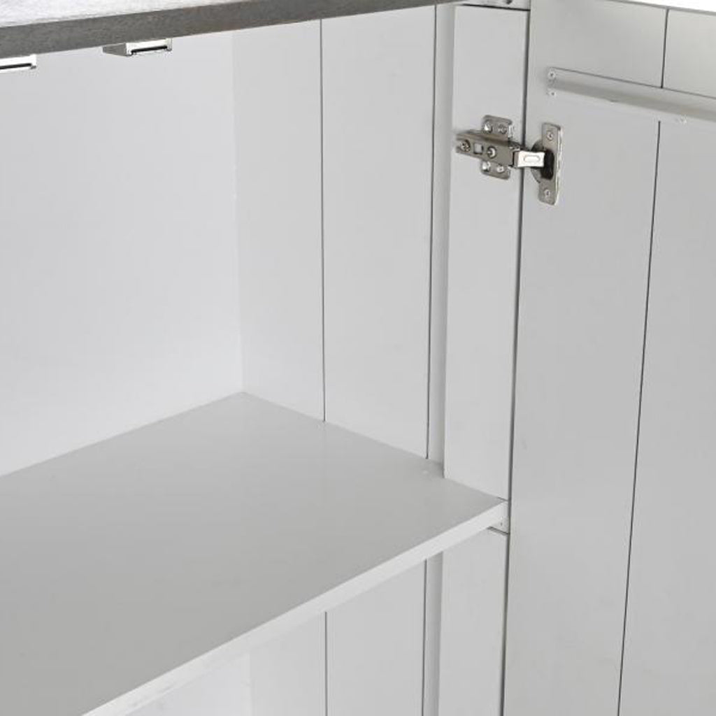 Aparador Relevo Branco com Acabamentos Bronze 93X41X114 WHITE GLOW - Gato Preto