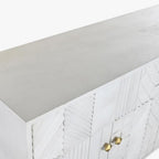 Aparador Relevo Branco com Acabamentos Dourado 157X43X84 WHITE GLOW - Gato Preto