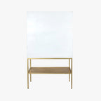 Aparador Relevo Branco com Acabamentos Dourado 91X44X152 WHITE GLOW - Gato Preto