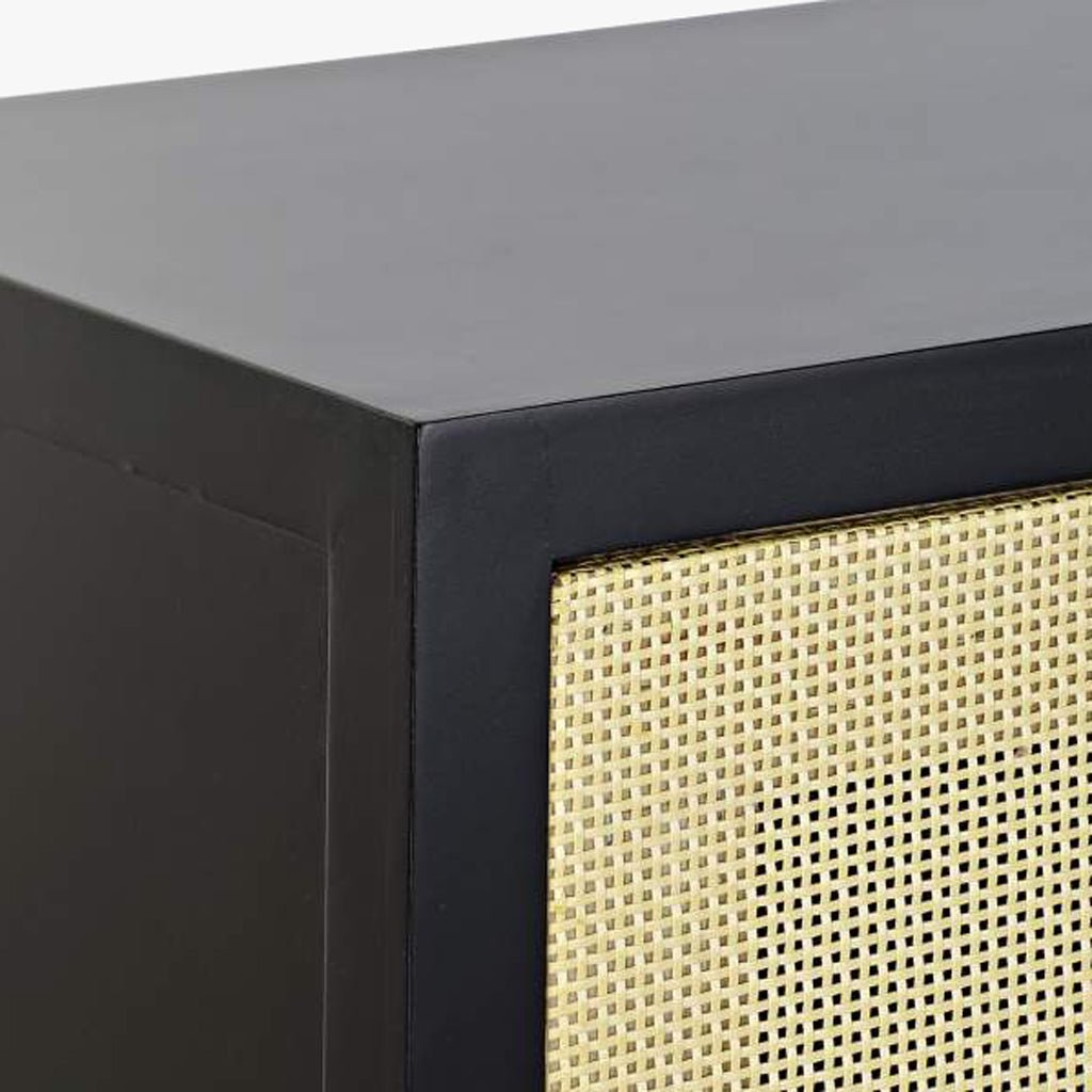 Aparadores de Duas Portas Madeira de Abeto e Ratan VEREDA - Gato Preto