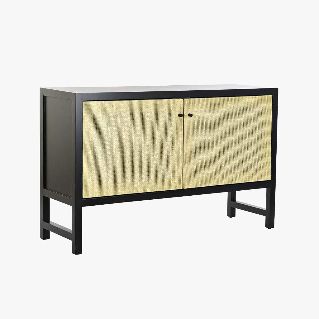 Aparadores de Duas Portas Madeira de Abeto e Ratan VEREDA - Gato Preto