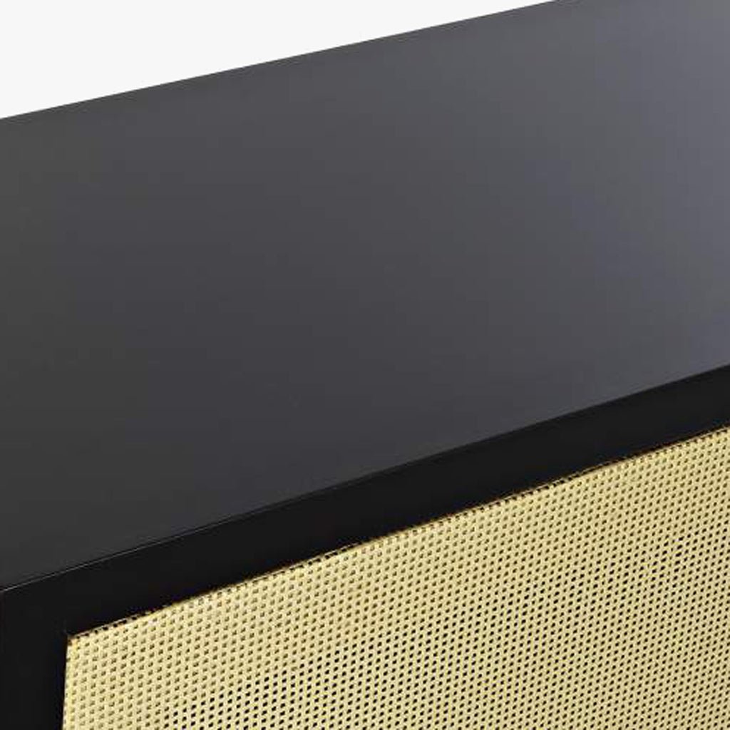 Aparadores de Duas Portas Madeira de Abeto e Ratan VEREDA - Gato Preto