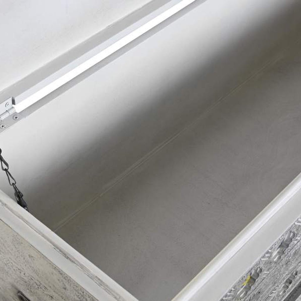 Arca de Madeira com Mosaicos em Cerâmica 130x40x56 JASMIN - Gato Preto