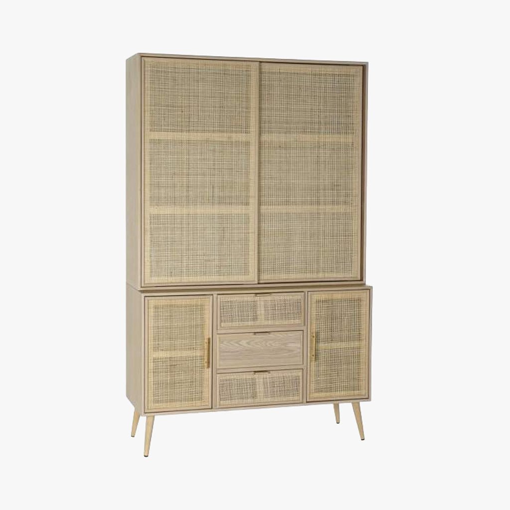 Armário de Duas Prateleiras, Duas Portas e Três Gavetas VEREDA - Gato Preto