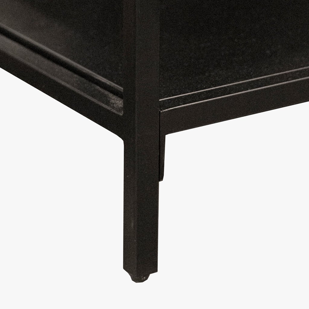 Armário de Metal Preto com Duas Portas de Vidro FUKUI - Gato Preto