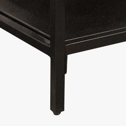 Armário de Metal Preto com Duas Portas de Vidro FUKUI - Gato Preto