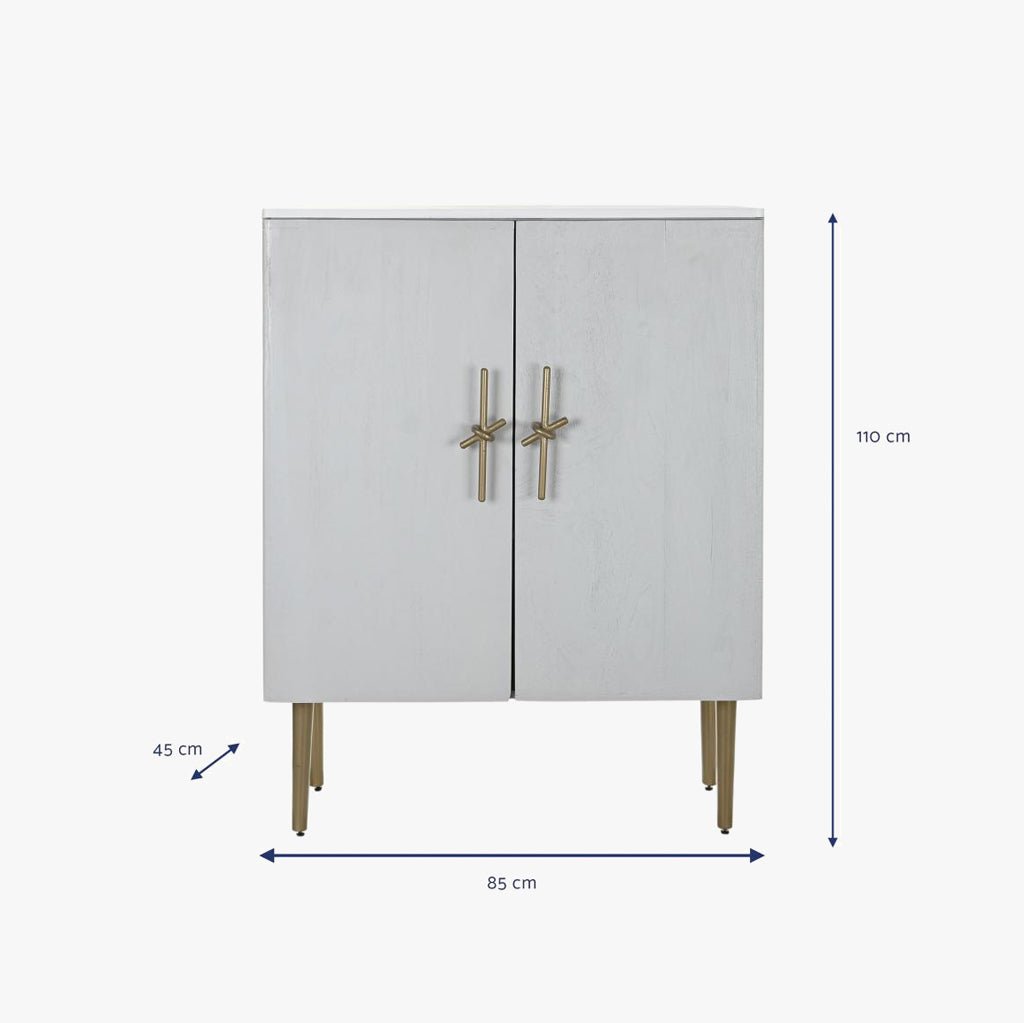 Armário Madeira e Ferro Pormenor Puxador Nó 85x45x110 JASMIN - Gato Preto