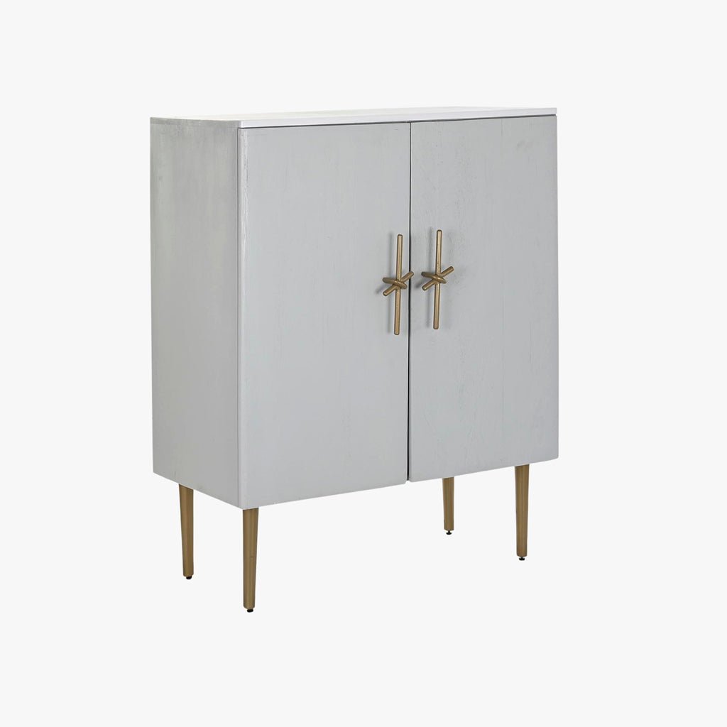 Armário Madeira e Ferro Pormenor Puxador Nó 85x45x110 JASMIN - Gato Preto