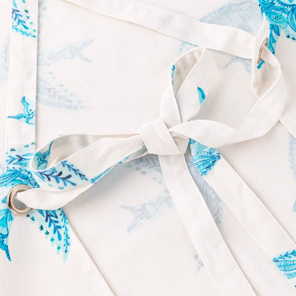 Avental Algodão Branco com Pássaros Azuis BLUE BIRD - Gato Preto