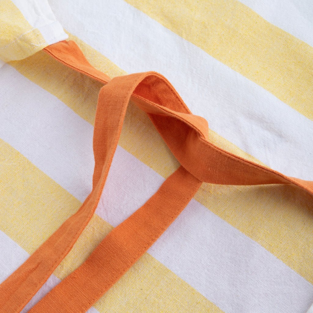 Avental de Algodão Riscas Amarelo com bolso Laranja TÂNGER - Gato Preto