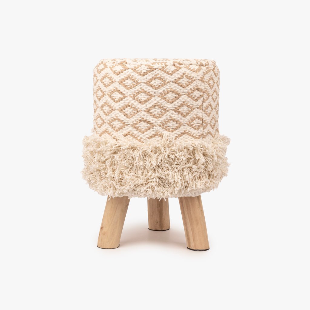 Banco Algodão Padrão Bege e Branco LIZA - Gato Preto