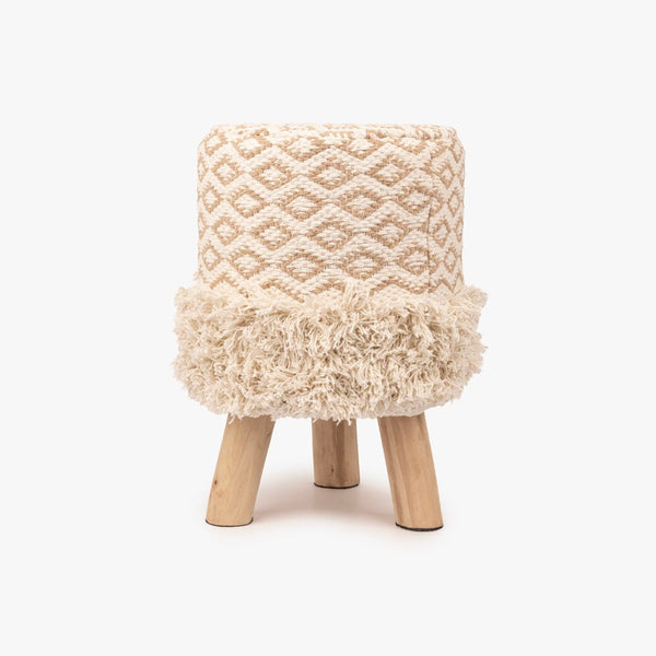 Banco Algodão Padrão Bege e Branco LIZA - Gato Preto