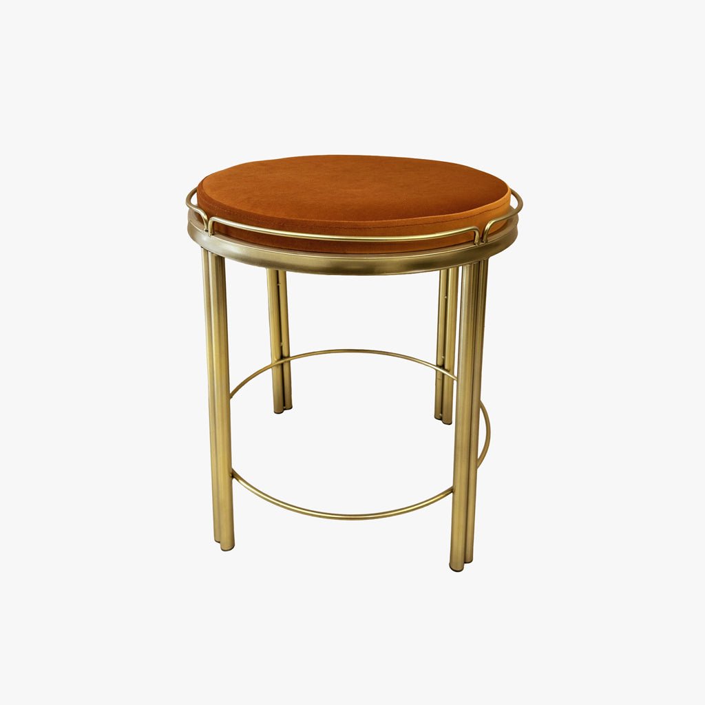 Banco de Veludo e Metal Mostarda FRIBURGO - Gato Preto